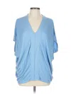 Apny Short Sleeve Blouse In Blue