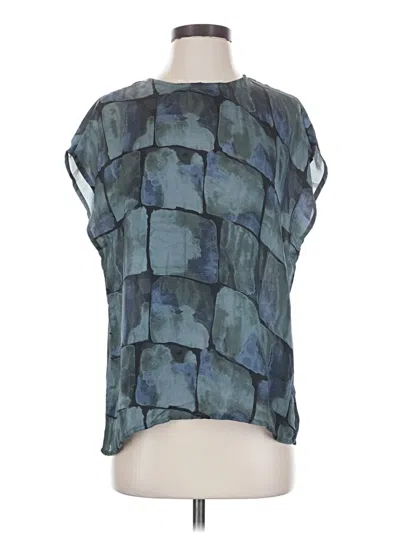 Apny Short Sleeve Blouse In Blue