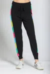 Apny Side Stripe Jogger In Navy Multi In Black