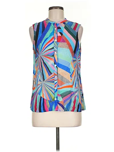 Pre-owned Apny Sleeveless Blouse In Blue