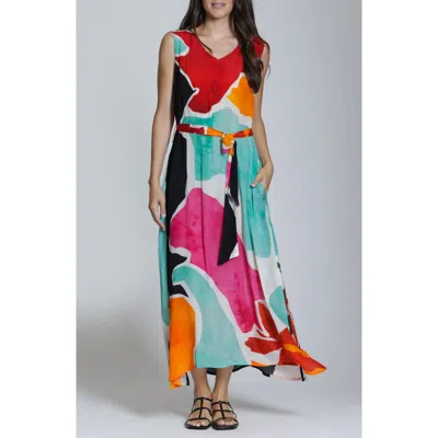 Apny Sleeveless Maxi Dress In Multi