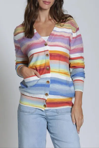 Apny Space Dyed Lightweight Cardigan In Multicolor