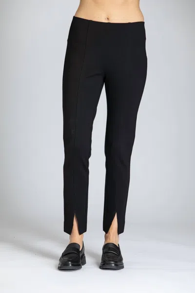 APNY SPLIT HEM PONTE PANTS IN BLACK