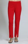 Apny Split Hem Pull-on Crop Slim Pants In Red