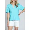 Apny Split Neck T-shirt In Capri