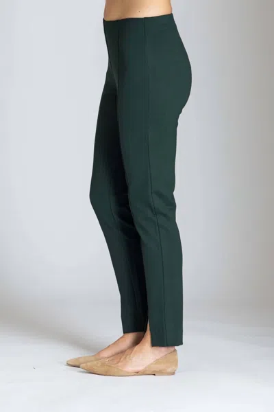 Apny Split Ponte Pants In Deep Emerald In Green