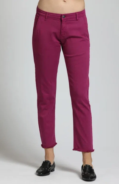 Apny Straight Leg Ankle Pants In Bordeaux