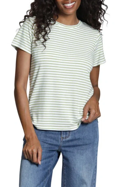 Apny Stripe Crewneck T-shirt In Blue