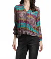 Apny Tie Dye Surplice Blouse In Purple Multi In Multi