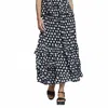 Apny Tiered Pull-on Midi Skirt In Black