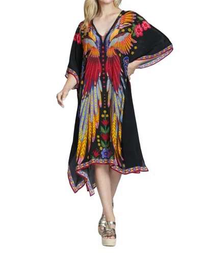 Apny Toucan Cover-up Dress In Multi In Black