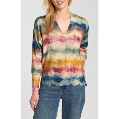 Apny Triangle Stripe Sweater In Multi