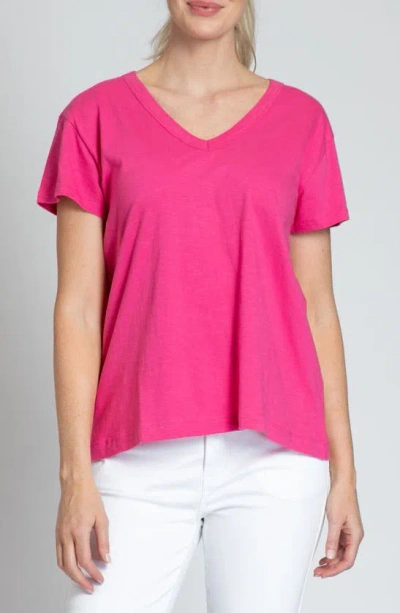 Apny V-neck High-low T-shirt In Pink