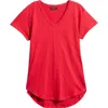 Apny V-neck High-low T-shirt In Red