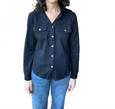 Apny Western Classic Shirt In Black In Blue