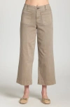 Apny Wide Leg Ankle Jeans In Brown