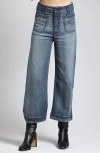 Apny Wide Leg Ankle Jeans In Indigo