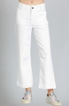 Apny Wide Leg Ankle Jeans In White