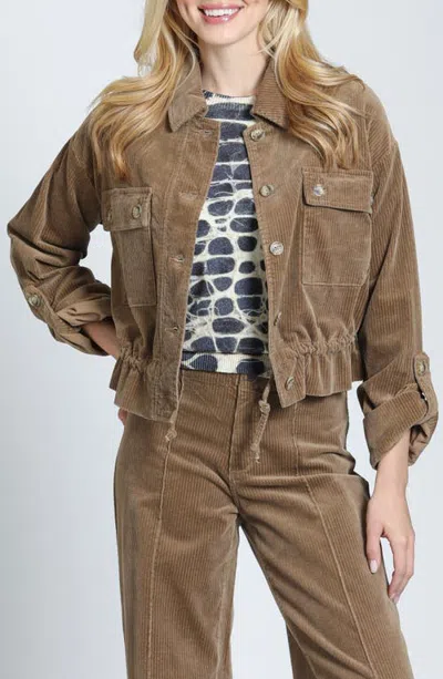 Apny Wide Wale Corduroy Utility Jacket In Bronze