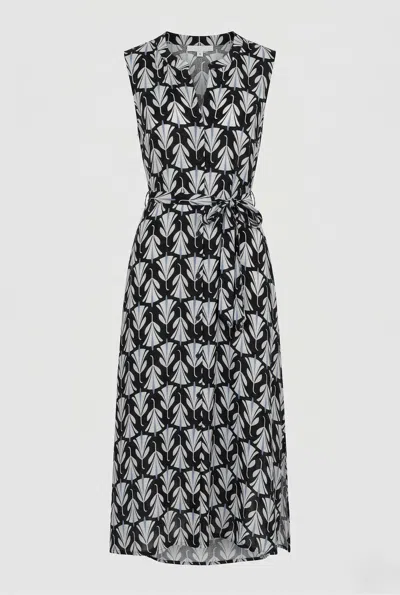 Apny Women's Sleeveless Button Down Maxi Dress In Navy/white