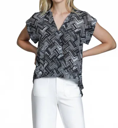 Apny Women's Wrap Blouse In Black White
