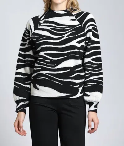 APNY ZEBRA PRINT SWEATER IN BLACK/WHITE