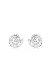 Apoa Abiya Crystal Studded Swirl Earrings In Silver