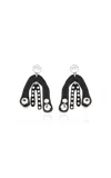 Apoa Dag Crystal Studded Enamel Earrings In Black