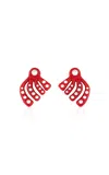 Apoa Grece Crystal Studded Earrings In Red