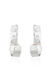 Apoa Leen Pearl Studded Drop Earrings In Silver