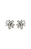 Apoa Moudhi Flower Enamel Earrings In Silver