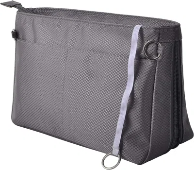 Apoh Expandable Nylon Handbag Purse Organizer Insert Liner Shaper Bag In Bag Dark Grey Xlarge In Gray