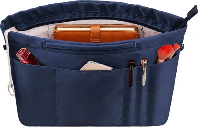 Apoh Purse Insert Organizers For Handbag Bag In Bag With Zipper Liner Bag Organizer For Women 14 Pockets In Blue