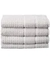 Apollo Towels Turkish Waffle Terry Set Of 4 Hand Towels In Silver