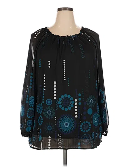 Pre-owned Apostrophe 3/4 Sleeve Blouse In Black