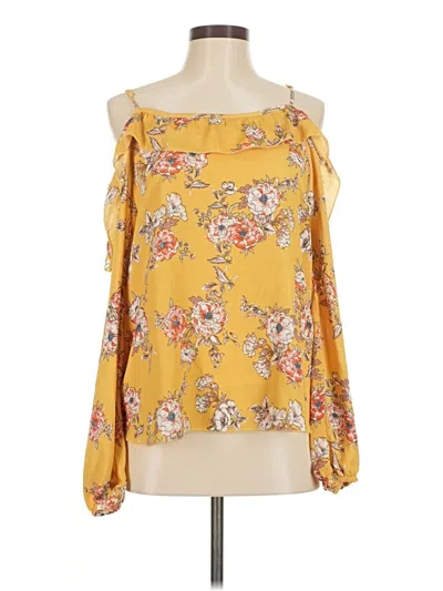 Pre-owned Apostrophe 3/4 Sleeve Blouse In Yellow