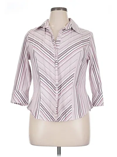 Pre-owned Apostrophe 3/4 Sleeve Button Down Shirt In Pink
