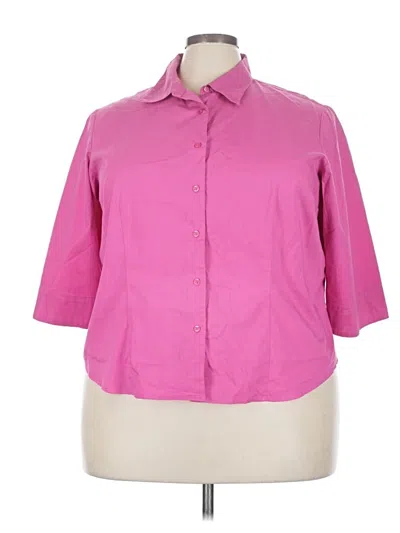 Pre-owned Apostrophe 3/4 Sleeve Button Down Shirt In Pink