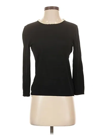 Pre-owned Apostrophe 3/4 Sleeve Top Black Boatneck Tops