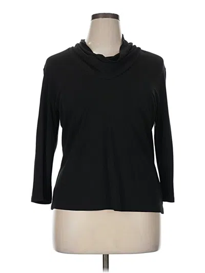 Pre-owned Apostrophe 3/4 Sleeve Top Black Cowl Neck Tops