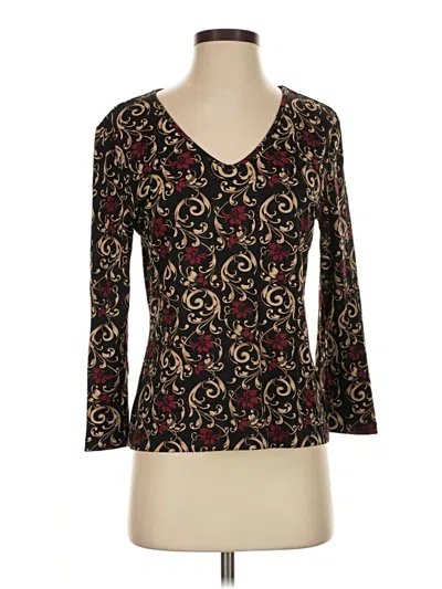 Pre-owned Apostrophe 3/4 Sleeve T-shirt In Burgundy