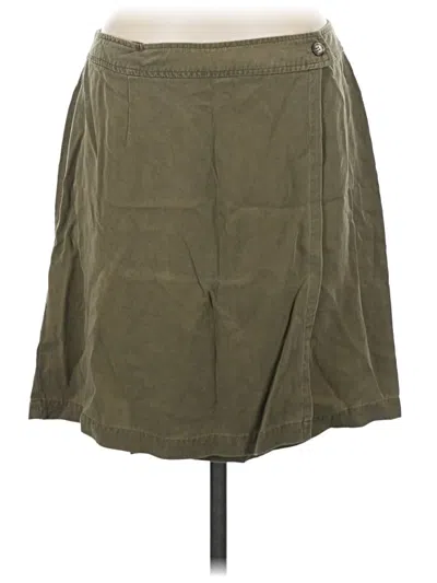 Pre-owned Apostrophe Faux Leather Skirt In Green