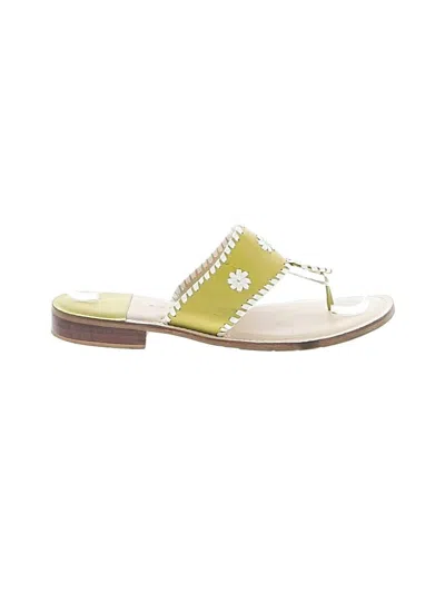 Pre-owned Apostrophe Flip Flops In Yellow