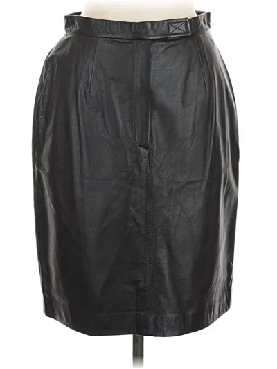 Pre-owned Apostrophe Leather Skirt In Black