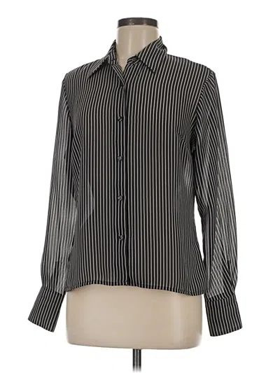 Pre-owned Apostrophe Long Sleeve Blouse In Black