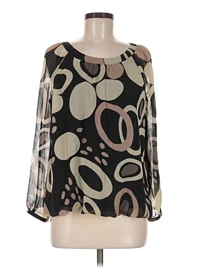 Pre-owned Apostrophe Long Sleeve Blouse In Black