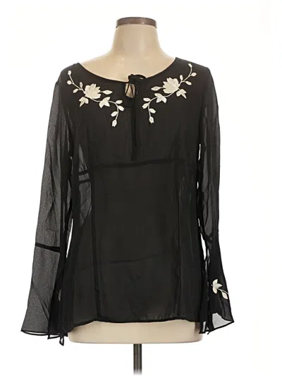 Pre-owned Apostrophe Long Sleeve Blouse In Black