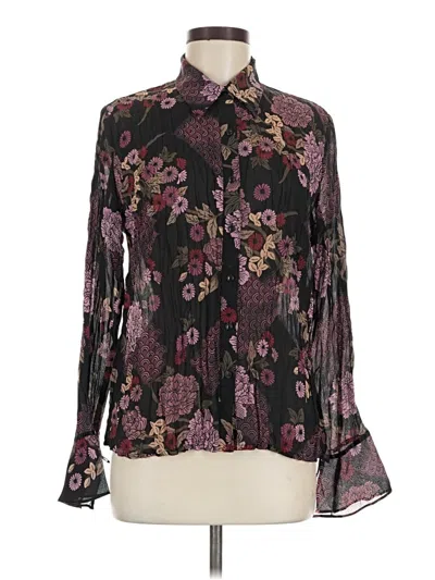 Pre-owned Apostrophe Long Sleeve Blouse In Purple