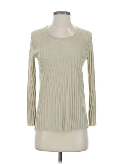 Pre-owned Apostrophe Long Sleeve Top Ivory Boatneck Tops In White