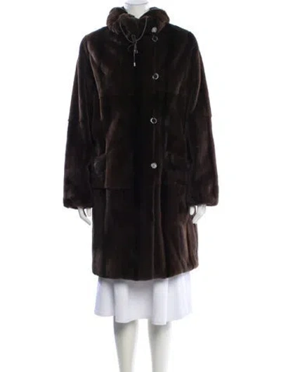 Pre-owned Apostrophe Reversible Mink Fur Coat In Brown